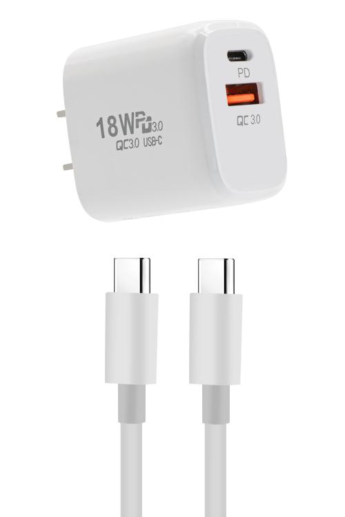 18W PD USB Wall Plug Combo With Type-C To C Cable MW8183