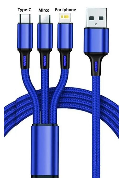 3 In 1 Cable With 1 Lightning And 2 Type C Head Jacks 2TC1IPH