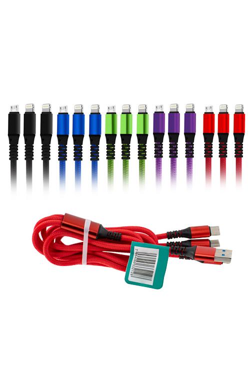 3 In 1 Cable With 1 Micro USB and 2 iphon Head Jacks 1V82IPH 