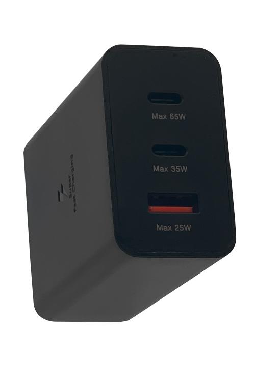65W Fast Charging Wall Charger with 1 USB and 2 PD Ports PD14