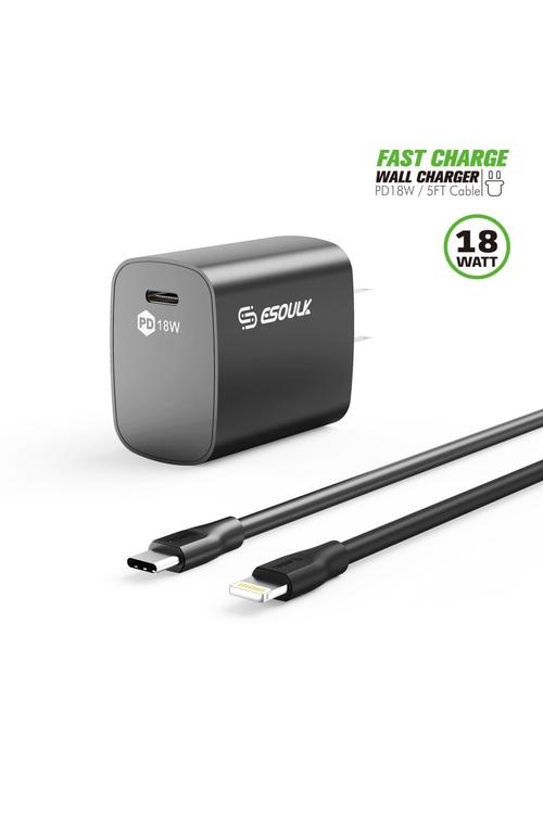  Esoulk Combo 18W PD Wall Charger & 5FT PD Cable Wholesale-EC35P-CL