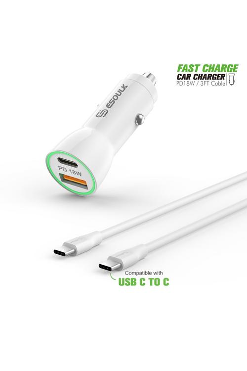 Esoulk Combo C to C cable and 18W PD QC Car Plug Wholesale-EC09P-CC