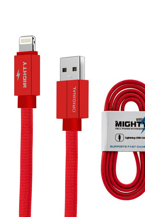 Fabric Flat Mighty Cables for Iphone, Android, and Type-C-MW120V9-MW120TC-MW120IPH