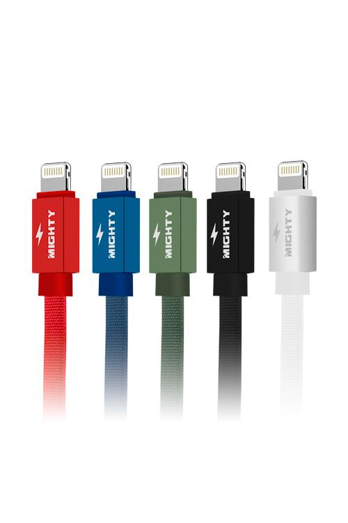 Fabric Flat Mighty Cables for Iphone, Android, and Type-C-MW120V9-MW120TC-MW120IPH