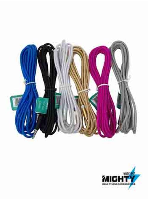 10FT Wholesale Fabric Aux Cable - MW619