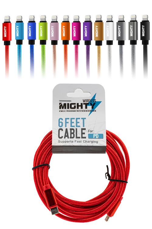 Lightning To Type-c 6ft Solid Cable Wholesale PD6FTSOLID