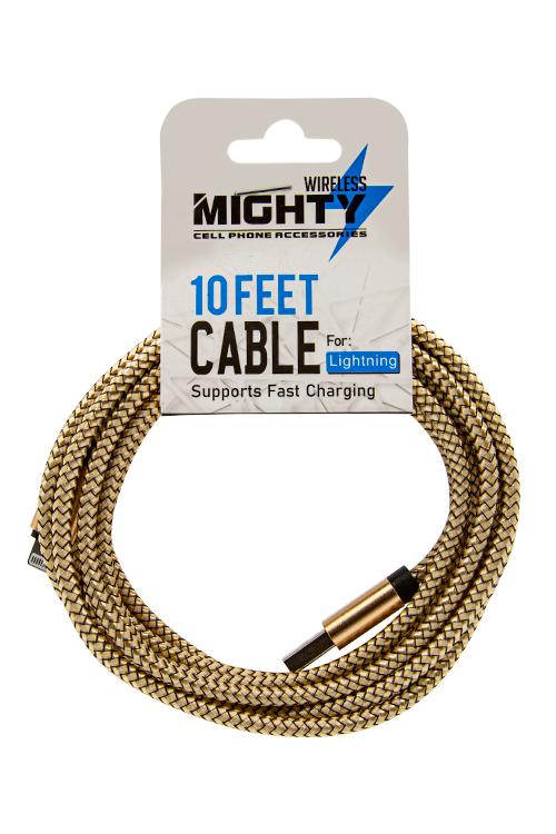 Lightning 10FT Super Cable Wholesale Gold IP10FT
