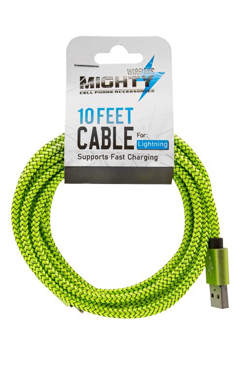 Lightning 10FT Super Cable Wholesale Green IP10FT
