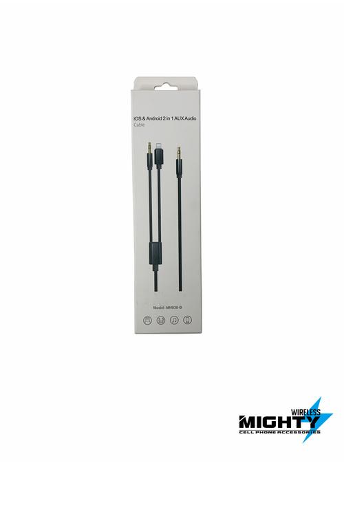 Lightning to Male Auxiliary to Male Auxiliary 3 in 1 Wholesale Cable for Iphones-MH030-B