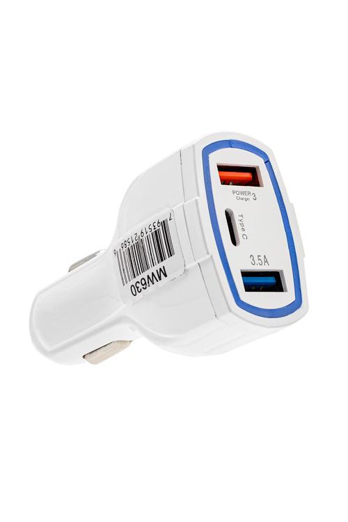 PD Car Charger With Dual USB Ports MW630
