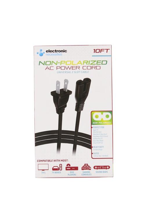 Non Polarized 10FT AC Power Cord PAC91011BLK