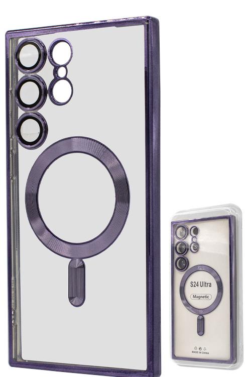 S24 Ultra TPU Case With Metallic Magnet Wholesale Purple