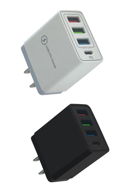 Wall Charger with 3 USB and 1 PD Port PD16