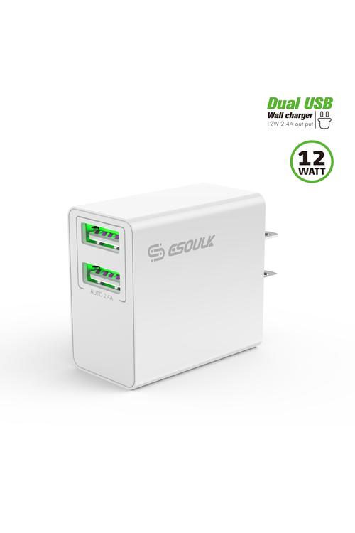 Esoulk 2.4A Dual USB Wall Plug-EA10P