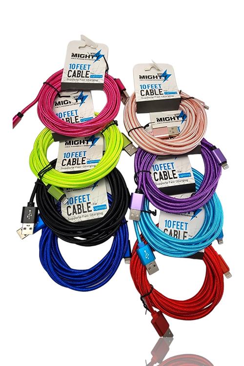 Solid Lightning Fabric Cable 10FT Wholesale-IP10FT